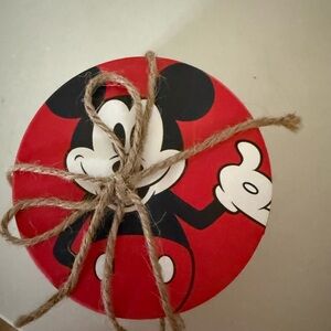 Disney Red and White Mickey Mouse Coaster Set